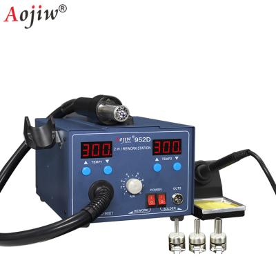 China Aojiw-952D+700W PCBA Repair Motherboard Repair OEM ODM 2 in 1 Digital Display Soldering Desoldering Air SMD BGA Iron Rework Hot Soldering Station for sale