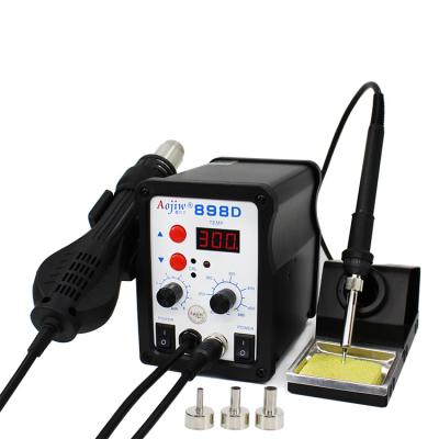 China Soldering Repair Work 898D 2 in 1 ESD Soldering Station SMD Rework Soldering Station Hot Air Gun Set Kit Soldering Repair Tools Solder Iron 220V 110V for sale