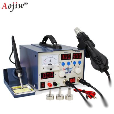 China AOJIW 863D 2A with USB mobile phone repair rework soldering station 863D for sale