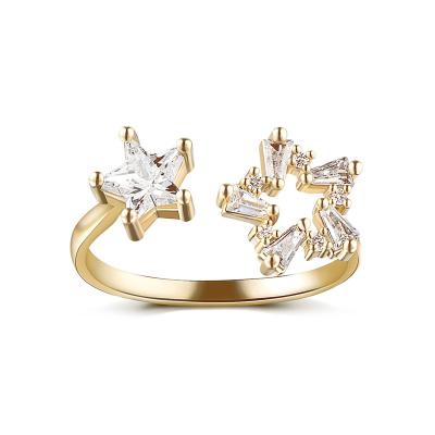 China Vintage Fashion Gold Plated Star Ring Engagement Ring For Gift for sale