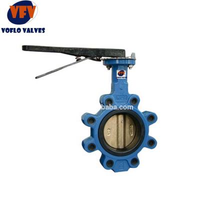 China General C95800 Iron ANSI150 Body EPDM Seat Ductile Grip Lever Rubber Seat Disc Hook Butterfly Valve for sale