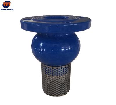 China PN10 GGG50 General Ductile Iron Body SS304 Mesh Round Wafer Strainer Foot Valve for sale