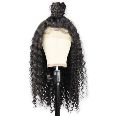 China Deep Wave Lace T Wigs Cuticle Aligned Virgin Human Hair Wigs Deep Wave Human Hair 10-32Inch for sale