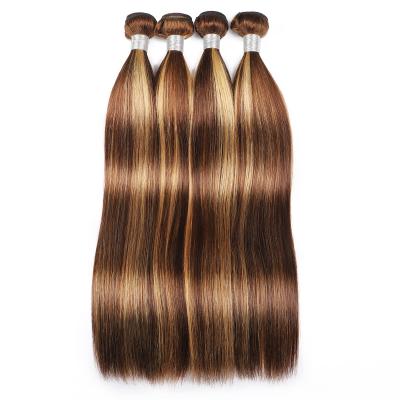 China 8A Straight Human Hair Remy Hair Bundles P4/27 Straight 100 Hair Extensions Natural Color for sale