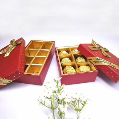 China 6pc Recyclable Custom Chocolate Gift Box With Custom Logo Or Chocolate Paper Box Packaging for sale