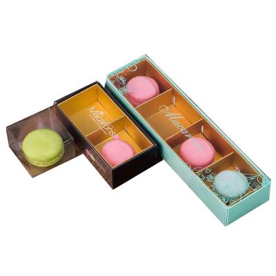 China Macaron Handmade Gift Box Transparent Lucid Packaging Box For Cake for sale