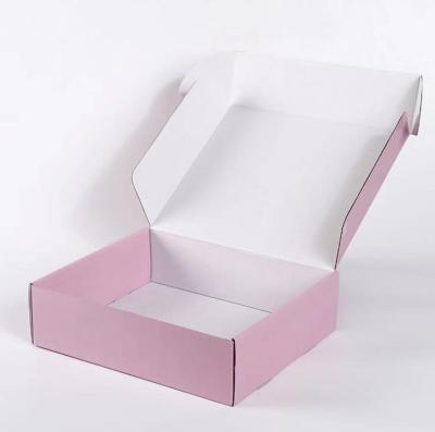 China Recyclable Pink Corrugated Shipping Boxes Mailer Box With Custom Logo for sale