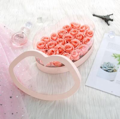 China Recyclable Lid Shaped Box With Transparent Lipstick Window Flower Gift Box Valentine's Day Packaging Perfume Presents for sale