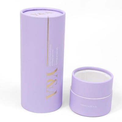 China Recycled Materials Perfume Cylinder Box Paper Packaging Tube Bronzing EVA Essential Oil Paper Jar Tube Cosmetic Paper Box for sale