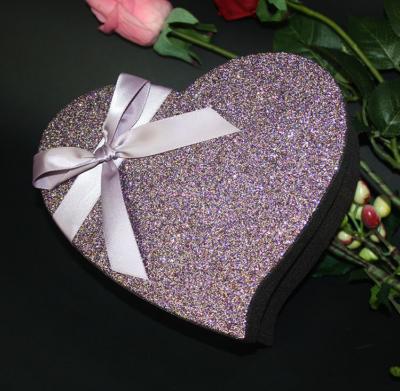 China Creative Heart Shaped Paper Container Gift Handmade Chocolate Glitter Hardcover Paperboard Customized Packaging Boxes for sale