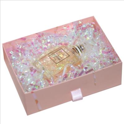 China Recycled Materials Fold Cut Colored Gift Box With Shredded Paper Filler for sale