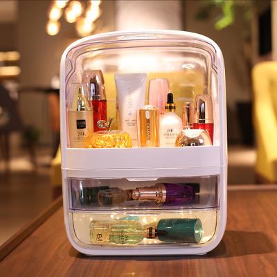 China Luxury and Fastion Beaupretty Makeup Organizer Box Dustproof Cosmetics Storage Skin Care Case Countertop Desktop Finished Box with Drawer for sale