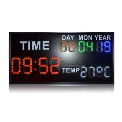 China Interesting railway station digital clock led display board bannertime temperature time-temperature screen board for sale