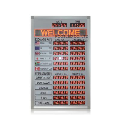 China Bank Foreign Currency Board Sign Currency Rates Screen Sign Currency Sign Display Board for sale