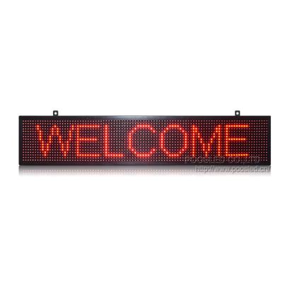 China Railway Station Semi Outdoor Led Text Panel P10 Red Color Scrolling Advertising Led Display Mail Scrolling Signs for sale