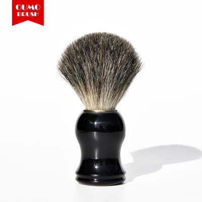 China OUMOBRUSH Shaving Brush--Nice Workmanship Pure Badger Hair Black Shaving Brush Shaving Brushes Plastic Handle for sale