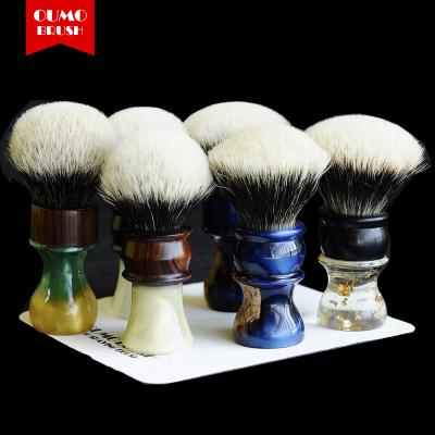 China OUMO Shaving Brush Brush-Sandalwood with Handle SHD Resin Manchuria/Hmw Shape Silvetip Knot Shave Gel Bristle City Brush Low MOQ Custom Color for sale