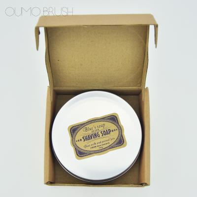 China OUMO - Custom Shave Hard Brush Soap 100% Vegan Round for sale