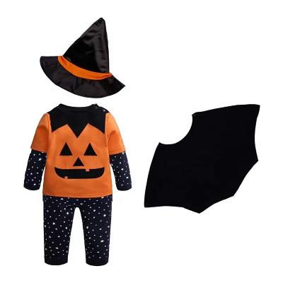 China 100% Cotton Long Sleeve Baby Toddler Baby Kids Long Sleeve Romper Halloween Cosplay Costume Romper Hat Outfits Set for sale