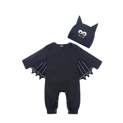 China New Arrivals 100% Cotton Toddler Infant Clothes Cosplay Kids Halloween Bat Boys Animal Hooded Rompers for sale