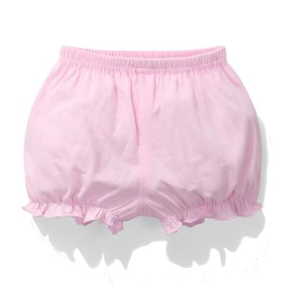 China Anti-pilling Newborn Infant Baby Clothes Ruffles Ribbed Knitted Plain White Baby Bloomers for sale