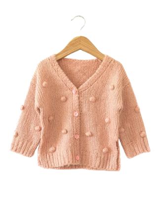 China Anti-wrinkle Autumn Outerwear Clothing Baby Girl Soft Knitting Cute Embroidered Cardigan Sweater for sale