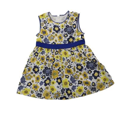 China Breathable Ready To Ship Rural Princess Toddler Girl Dress Girls Flower Stripe Dress Feathered Baby Dress for sale