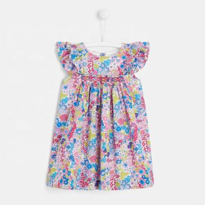 China Baby Floral Dress Breathable Kids Print Cotton Girls Dress Children Wear for sale