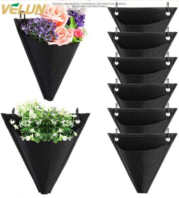 China 9/18/25/36 Breathable Vertical Hanging Bag Planting Pouch Outdoor Cloth Wall Hanging Planter Grow Bags Felt Pouch Raised Bed Planter for sale