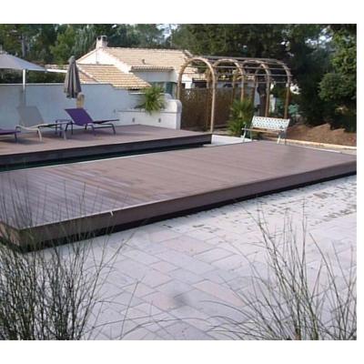 China Customized Automatic Type Swimming Pools Deck Cover Horizontally Automatic Swimming Pool Wooden Cover for sale