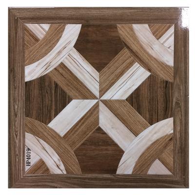 China Rustic Indoor Wood Pattern Flooring Tiles Grid Look Tiles 40x40 Ceramic Tiles For Bathroom for sale