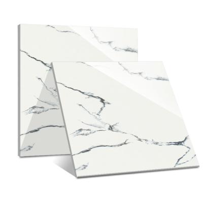 China Glazed Glossy White Marble Glazed Metal Tiles China Price 600x600mm Porcelain Polished Ceramic Floor Tiles 60x60 for sale