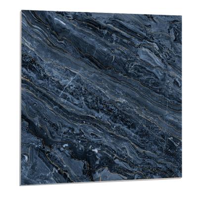 China Glazed Metallic Tiles Gold Glazed Blue Polished Marble Porcelain Floor Tile Design for sale