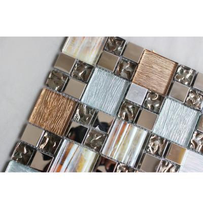 China Wall Glass Decorative Glossy Decorative Luxury Bathroom And Kitchen Mosaic Gold Modern Gold Mosaic Tile for sale