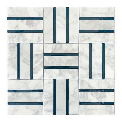 China Flooring White Wall Mosaic Marble Family Parquet Carrara Ceramic Tile for sale