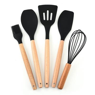 China New Viable Silicone 5 Piece Baking Spatula DIY Tool Kit Scraper Cake Utensils Cookware For Kitchen Shovel Egg Stirring Baking for sale