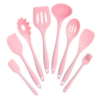 China Sustainable Newest Design Kitchen Utensils Set 8 Pieces Silicone Cookware Set Non-Stick Cooking Utensils for sale