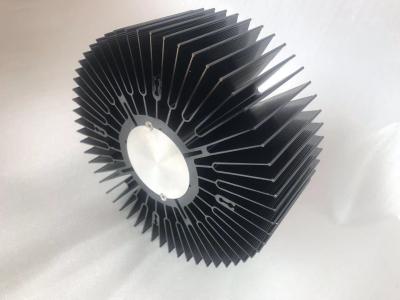 China Big size black anodized aluminum extrusion sunflower heatsink skiving drilling machining for sale