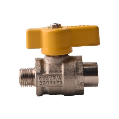 China Yellow Iron Center General Manufacturer Supply Valves Brass Handle Ball Valve for sale