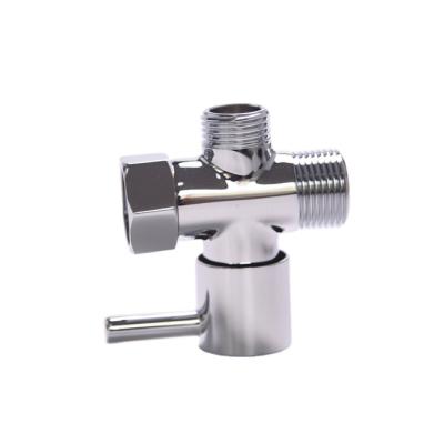 China Brass Water Valve Diverter High Efficiency Shower Head Three Way T-Adapter for sale