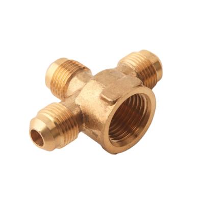 China Cheap Brass Fittings Brass Copper Brass Tee Fittings Yellow Color Brass Fitting To Plumb Pipe for sale