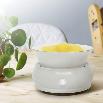 China Home Decoration/Office/Gift White Ceramic 2 in 1 Electric Wax Warmer Oil Scent Warmer Burners Candle Melt for sale