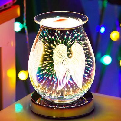 China Wax Melting Electronic 3D Vision Flares Glass Bulb Heater Aromatherapy Wax Burner Wax Melt Warmer For Perfume Wax for sale