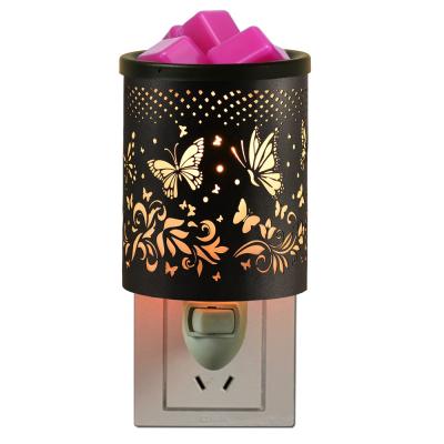 China AROMATIC Plug In Butterflies Image Design Metal Candle Wax Tart Melt Warmer Lamp For Night Light For Sale for sale