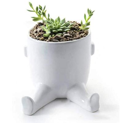 China Succulent flower pot planter pot small ceramic body vase flower pot porcelain butt single pot plant ceramic home table for sale