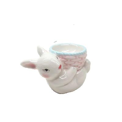 China Europe Bunny Egg Holder Procelain Rabbit Ceramic Decoration for sale