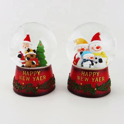 China European Style Glass+poly Resin Christmas Snow Globe With Rich Resin Base Glass Resin Snowglobes For Home Decor for sale