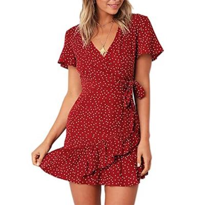 China Anti-Static Plus Size Women Short Sleeve Summer Dress Professional Women Clothing Manufacturer Casual Dress for sale