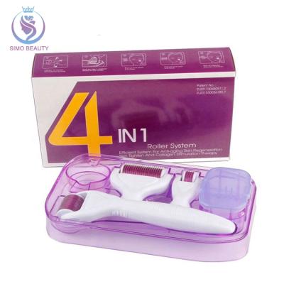 China Anti-Puffiness Best Selling 4 Medial In 1 Derma Roller System For Body 1200 Needles for sale