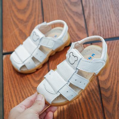 China Buckle Strap Children's Sandals 2018 New Baotou Summer Boy's Bottom Korean Leather Tendon Sandals Child Baby Shoes for sale